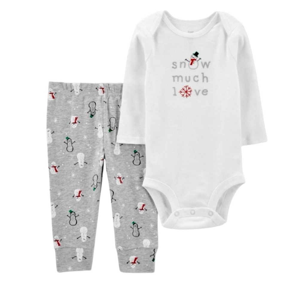 Christmas Holidays! Carters Winter Baby White Gray Outfit Size 6M